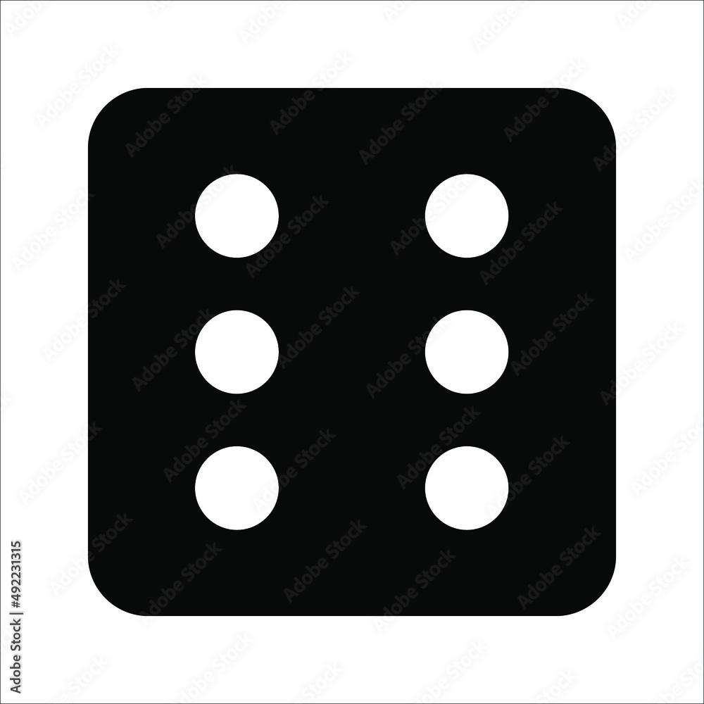 Dice cube icon, casino game. Black icon vector illustration on white background. Dice cube icon, casino game. Black icon vector illustration on white background.