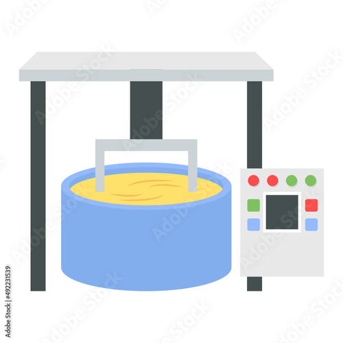 pasteurization of milk machine Concept, Planetary Type Stirring Cooking Pot vector icon design, Caseiculture symbol, Cheesemaking Production Factory  Sign, dairy products and food preservation process