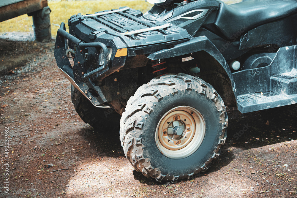 Dirty ATVs after cross-country trips and rides Dirty ATVs after cross-country trips and rides