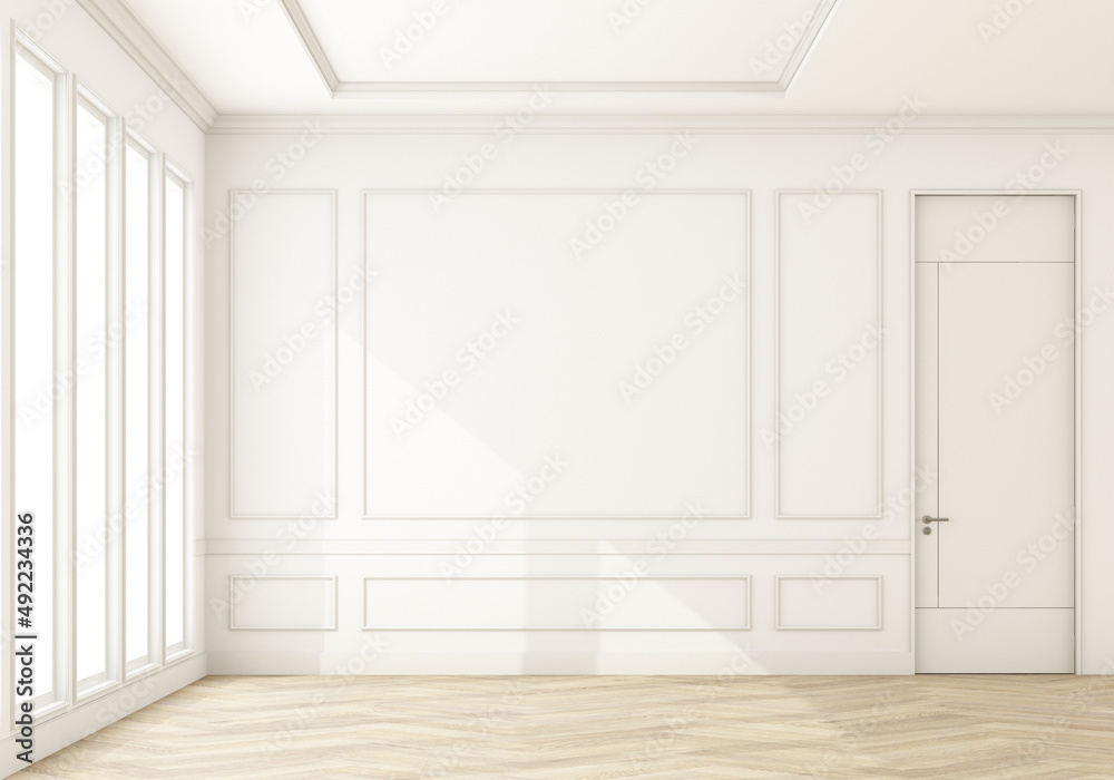 Stylish living room interior of modern apartment and trendy furniture, classic pattern wall on parquet wooden floor and elegant accessories. Home decor. Template, 3D render, 3D illustration Stylish living room interior of modern apartment and trendy furniture, classic pattern wall on parquet wooden floor and elegant accessories. Home decor. Template, 3D render, 3D illustration