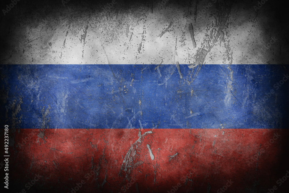 Russian national flag grunge look. Scratches and cracks illustration Russian national flag grunge look. Scratches and cracks illustration