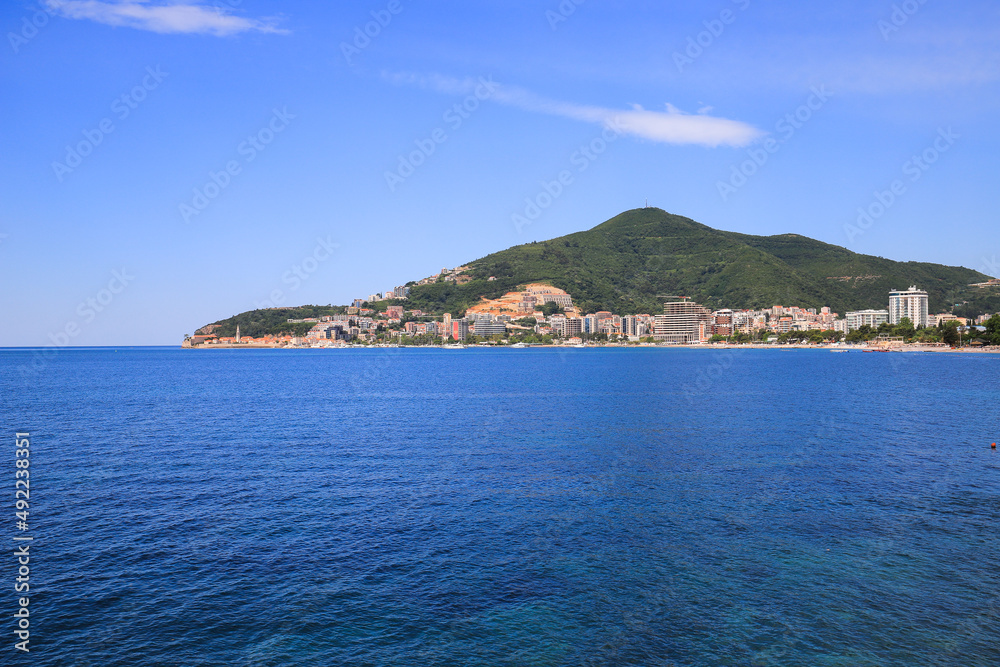 Beautiful sea and mountains landscape in Montenegro