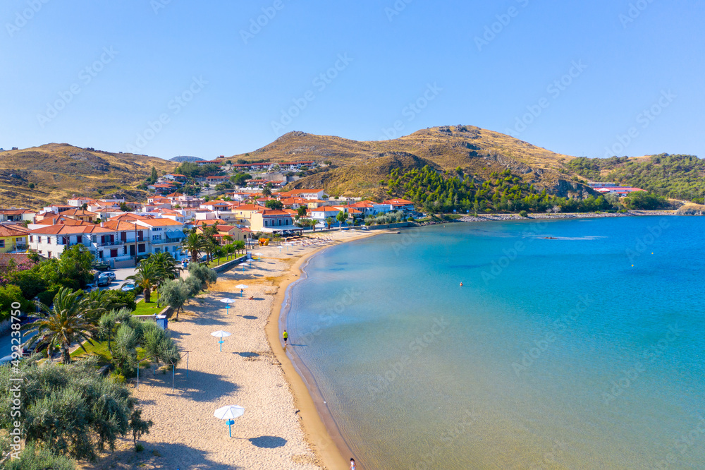 View of Myrina, Limnos island, Greece.