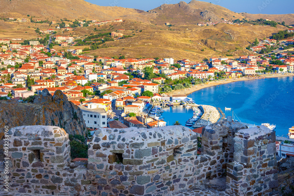 Naklejka premium View of Myrina, Limnos island, Greece.