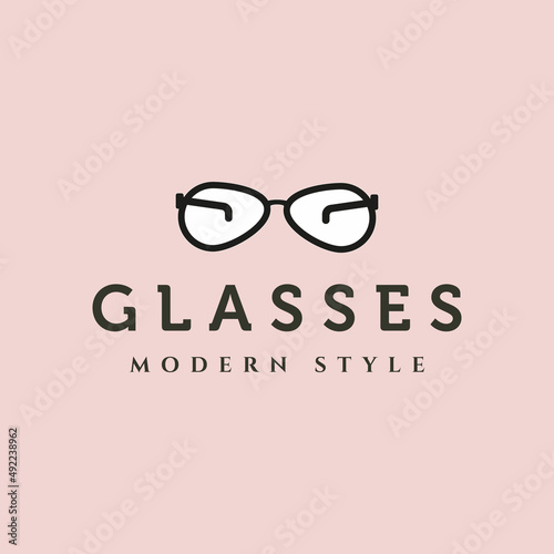 glasses modern line art logo vector symbol illustration design