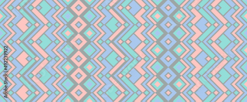 Asymmetric rhombus traditional motifs vector geometric pattern.