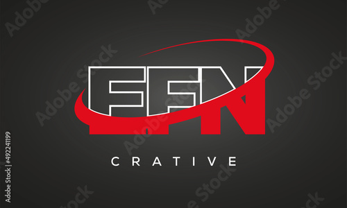 EFN creative letters logo with 360 symbol vector art template design	 photo