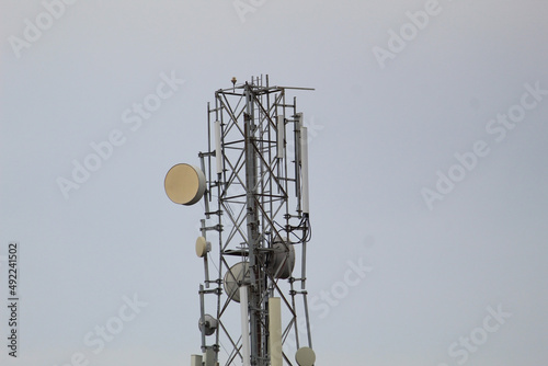 Mobile Phone tower for wireless communication - close up © Suyambu