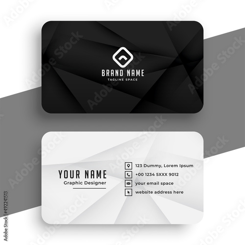 black and white business card simple design