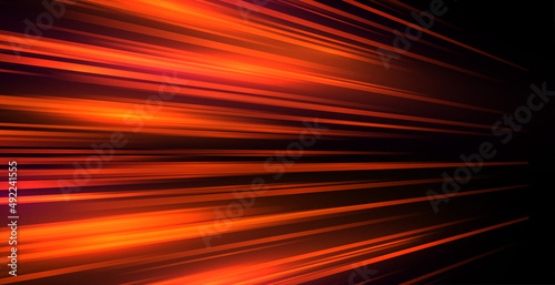 red motion light trail background in perspective
