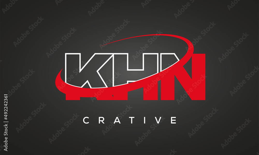 KHN creative letters logo with 360 symbol vector art template design KHN creative letters logo with 360 symbol vector art template design