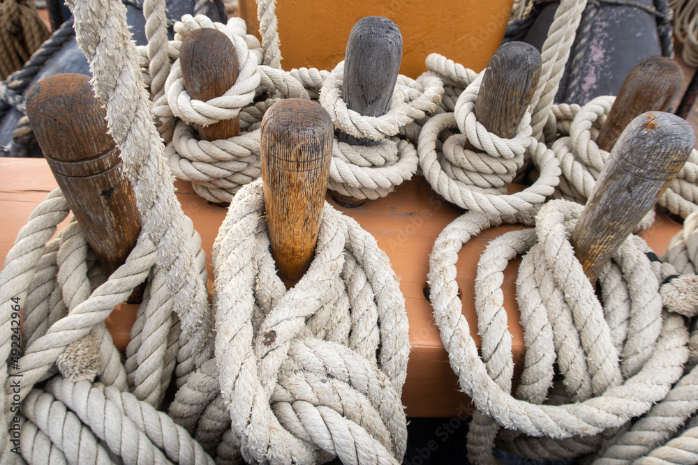 Nautical Ropes or Lines Used to Secure Ships and Boats