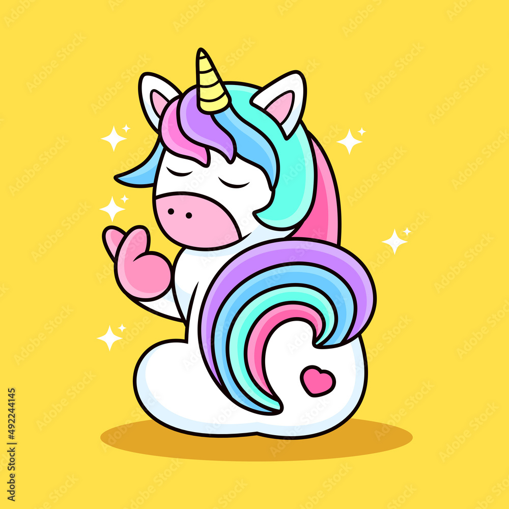 Cute unicorn with heart symbol cartoon. Animal vector icon illustration, isolated on premium vector Cute unicorn with heart symbol cartoon. Animal vector icon illustration, isolated on premium vector