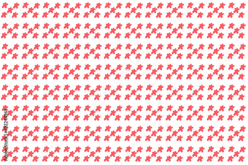 pattern with red wavy stars seamless