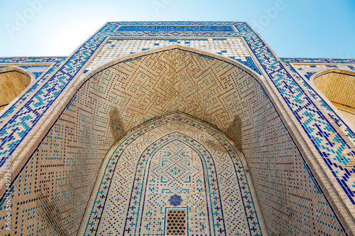 Esterior of the Ulugbek madrassa in Bukhara, Uzbekistan, Central Asia