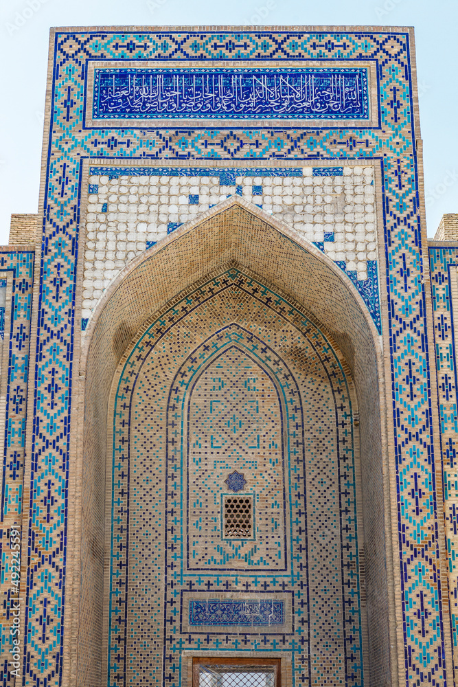 Esterior of the Ulugbek madrassa in Bukhara, Uzbekistan, Central Asia