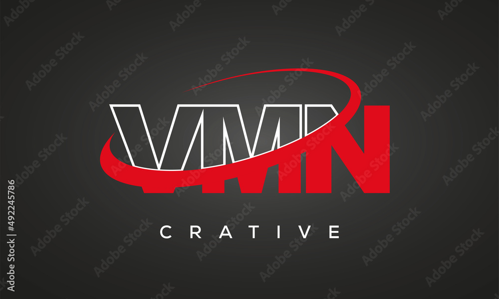 VMN creative letters logo with 360 symbol vector art template design VMN creative letters logo with 360 symbol vector art template design