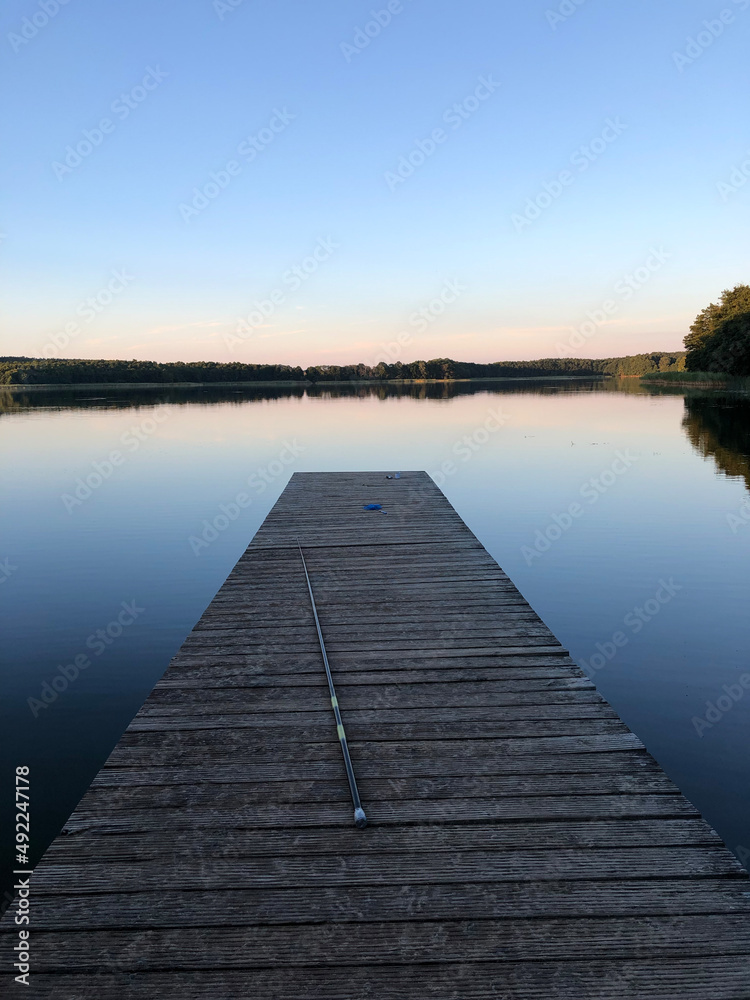 Havel, Steg, Angeln, Abends, Ruhe, See, Brandenburg, Oberhavel, Seenland, 