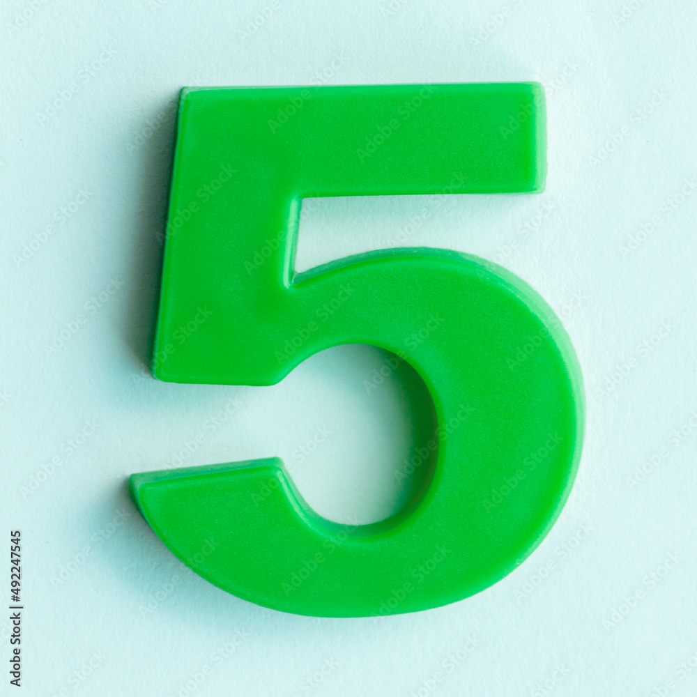 plastic number five isolated on white background. plastic number five isolated on white background.