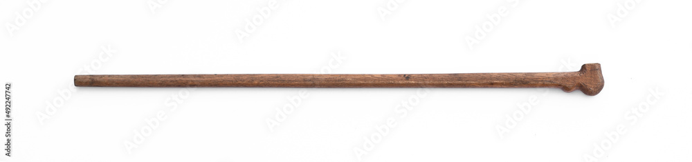 old wooden cane for walking isolated on white background old wooden cane for walking isolated on white background