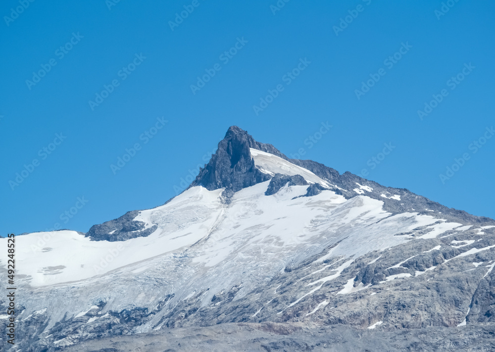 Snow capped mpountain peaks along the mythical Carretera Austral (Chile's Route 7), Patagonia, Aysen, Chile