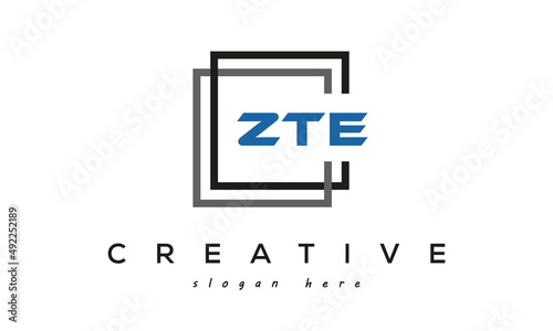 ZTE creative square frame three letters logo photo