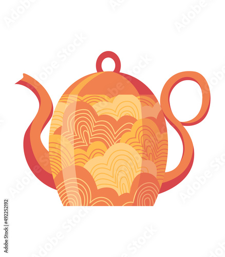 Kettle decorative kitchen tool icon. Teapot isolated cartoon illustration. Element for advertising of household goods or kitchen ware store. Home appliance for boiling water