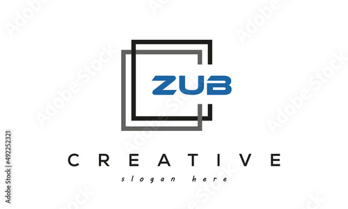 ZUB creative square frame three letters logo
