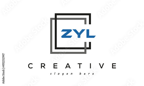 ZYL creative square frame three letters logo photo