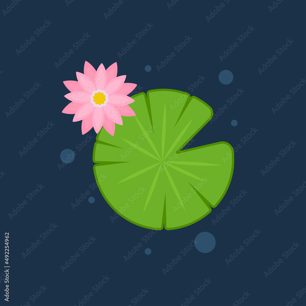Lily pad and Lotus vector. wallpaper. free space for text. background ...