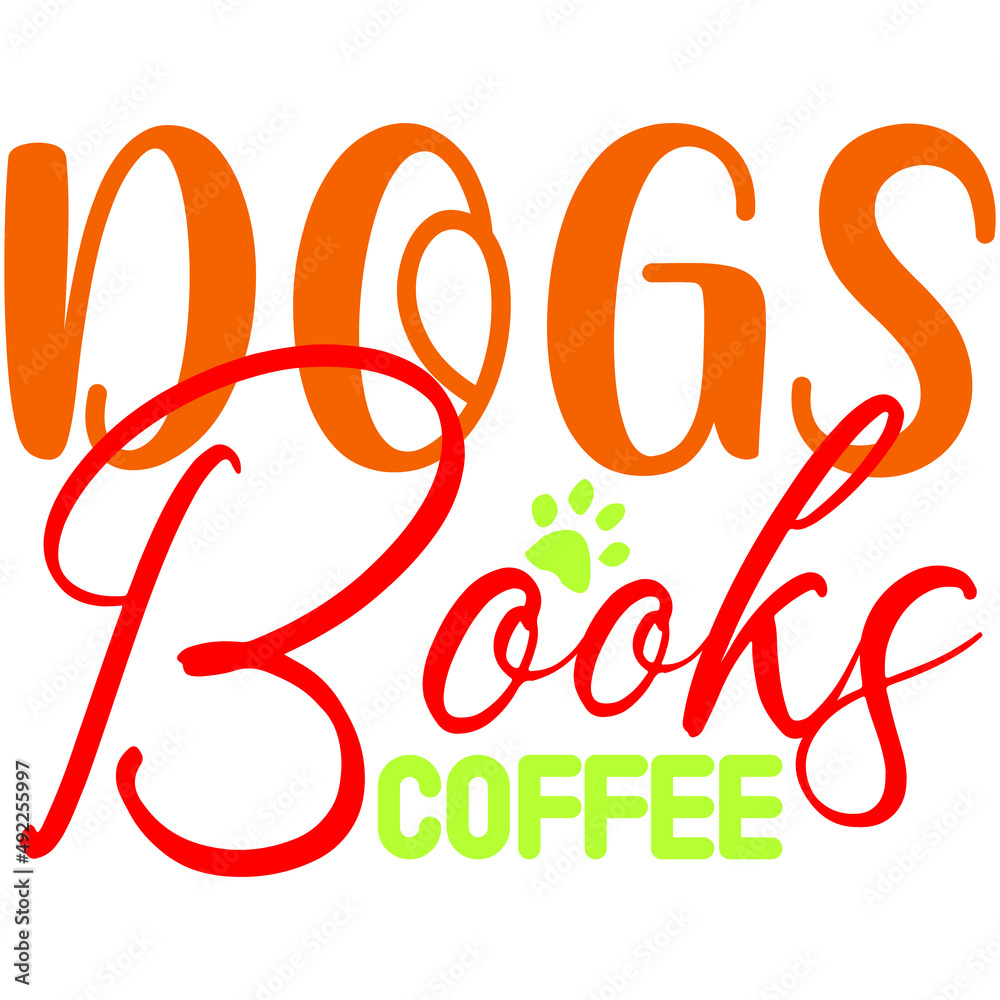 Obraz premium Dogs books coffee.