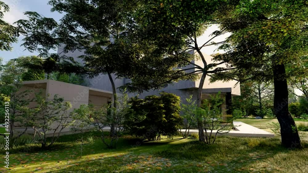 Upscale modern mansion with pool and garden Upscale modern mansion with pool and garden
