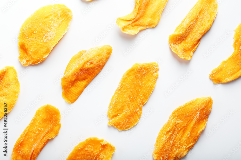 Orange Slices of Dried Sugar Mango Isolated Orange Slices of Dried Sugar Mango Isolated
