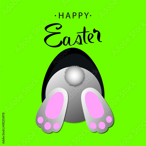Easter egg with rabbit of vector illustration