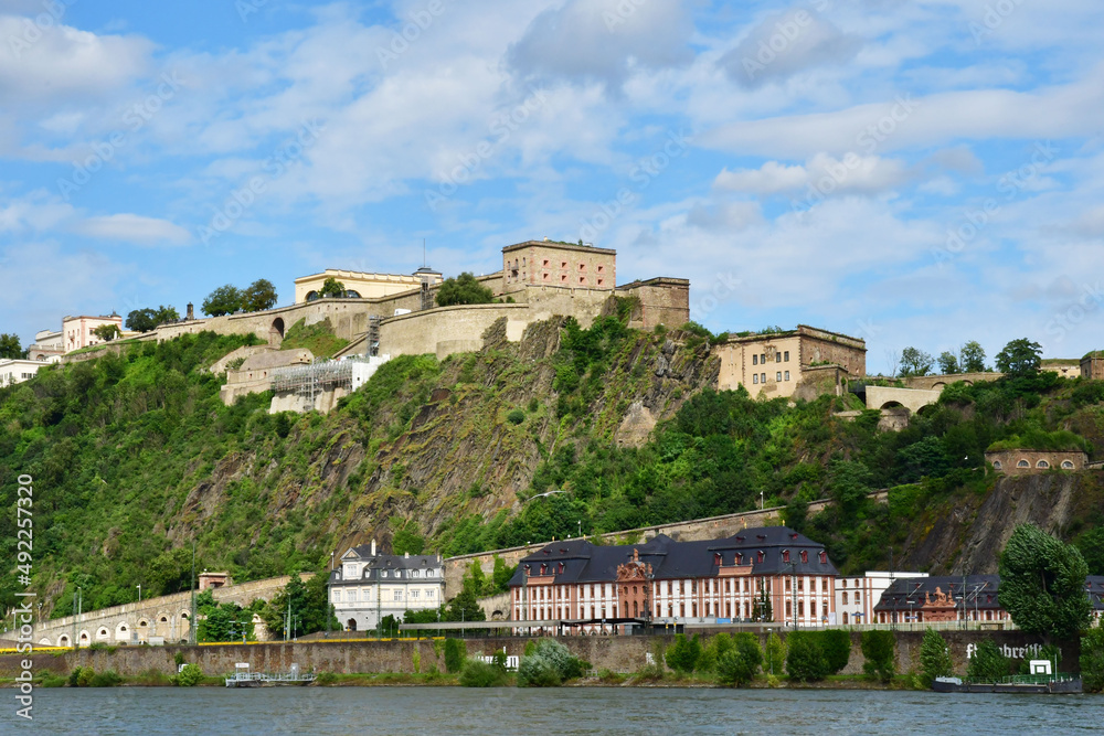 Koblenz; Germany- august 11 2021 : Ehrenbreitstein fort