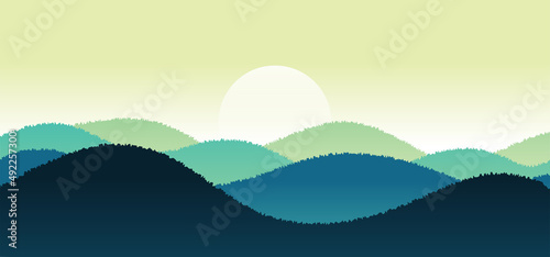 Mountain landscape background  vector illustration