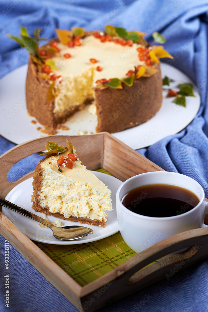 Delicious homemade pastry basque cheesecake Delicious homemade pastry basque cheesecake
