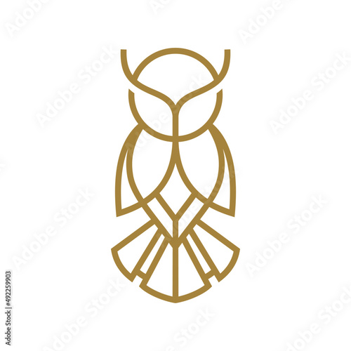 line art owl logo icon vector
