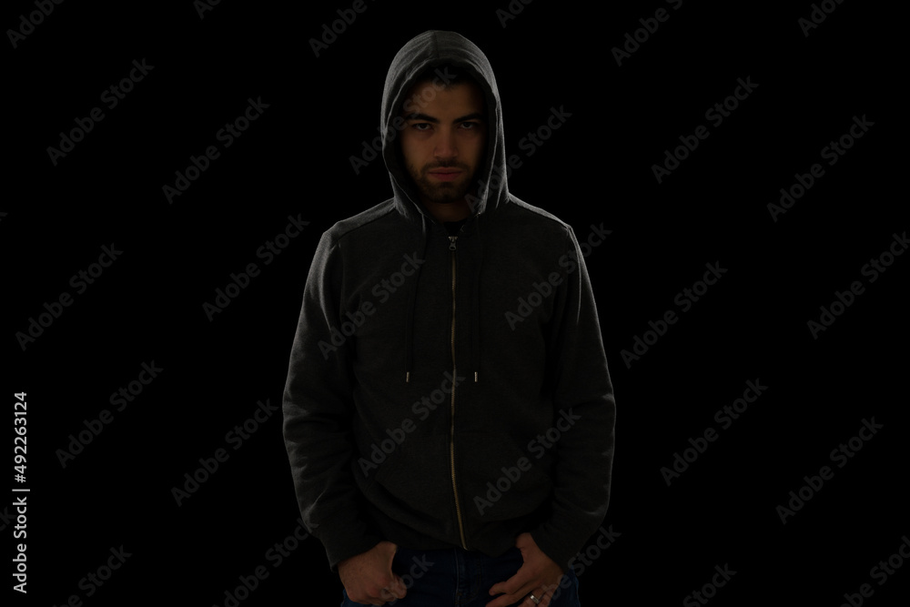 Mysterious thief hiding in the shadows Mysterious thief hiding in the shadows