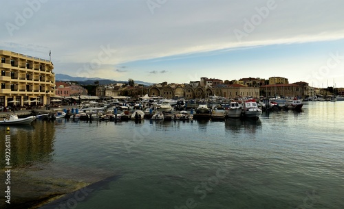 boats in the harbor at night