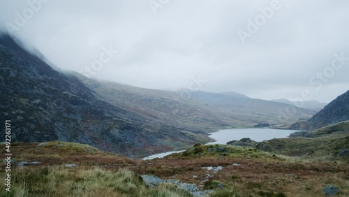 North Wales Snowdonia Mountains At Winter Glyn Ogwen Lake 2 photo