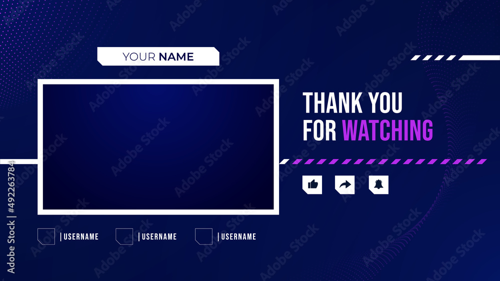 Naklejka premium modern screen panel overlay frame set design template for games streaming