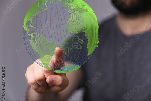Grass Earth Globe, 3D rende...