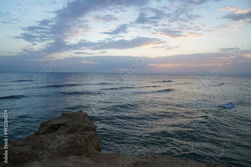 Beautiful sunrise over the ocean in Makadi Bay, Hurgharda, Egypt