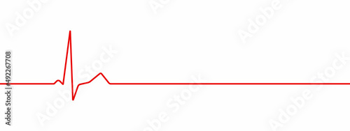 Heart pulse, one line, cardiogram sign, heartbeat. Death, the end of the pulse. Vector illustration.