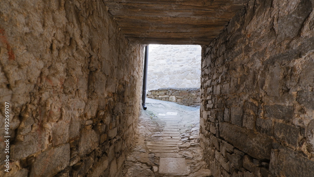 Loophole in the wall of an ancient fortress