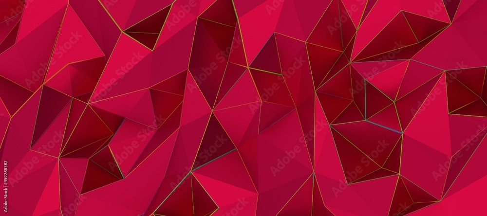 Obraz premium Low poly triangle posters, modern concept pink