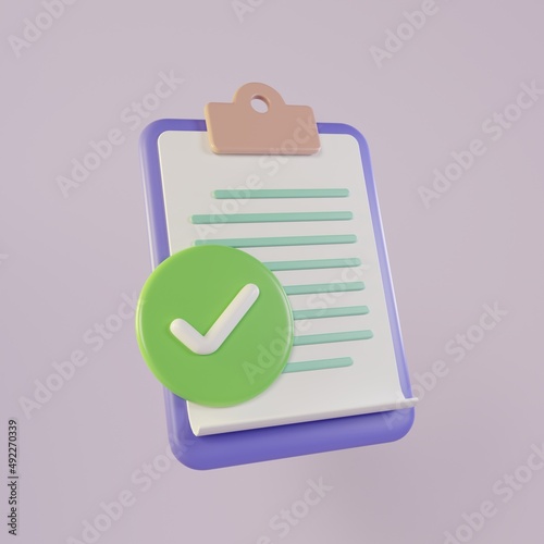 minimal 3d checklist on clipboard illustration © Wizatnicko