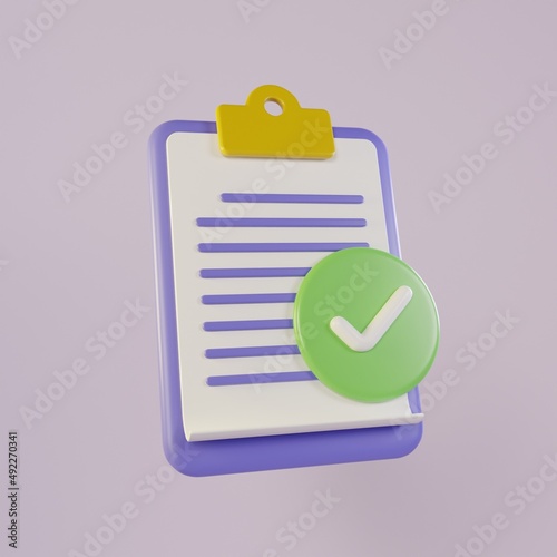 modern 3d clipboard with checklist icon illustration © Wizatnicko
