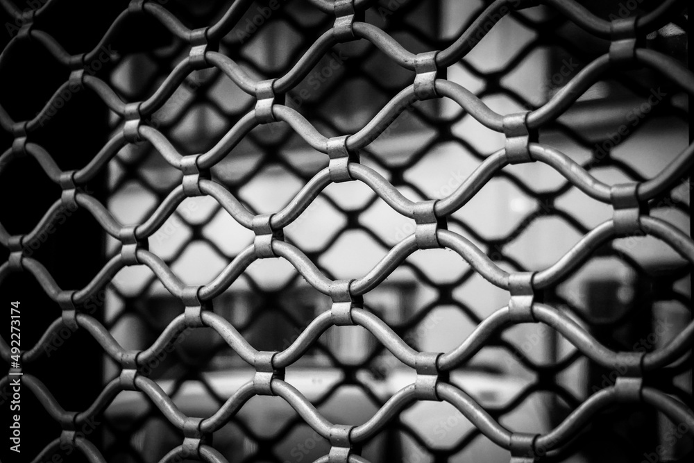 Fototapeta premium security system at a store. outdoor photography. texture.